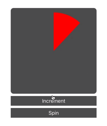 iOS UI showing a circle filling up in slices.